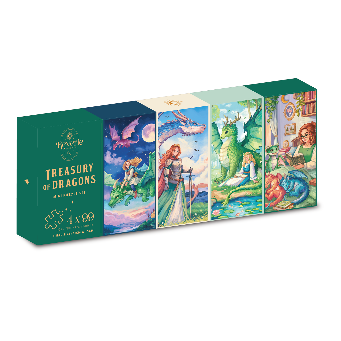 Treasury Of Dragons 4 x 99 Piece Mini Puzzle Set